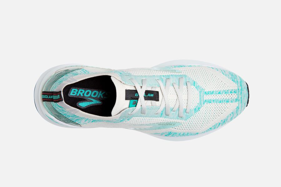 Brooks Running Shoes - Bedlam 3 Road Womens - White/Turquoise - TVM-207596